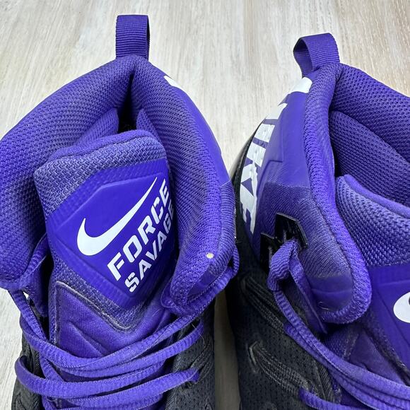 Nike Force Savage Elite 2 Black Purple White High Top Football Cleats Turf US 16 - Picture 10 of 16